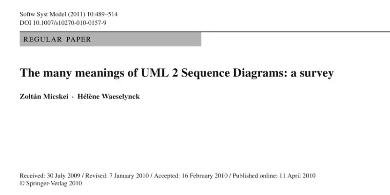 The many meanings of UML 2 Sequence Diagrams: a survey