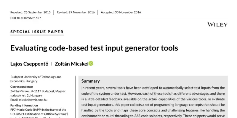 Evaluating code-based test input generator tools